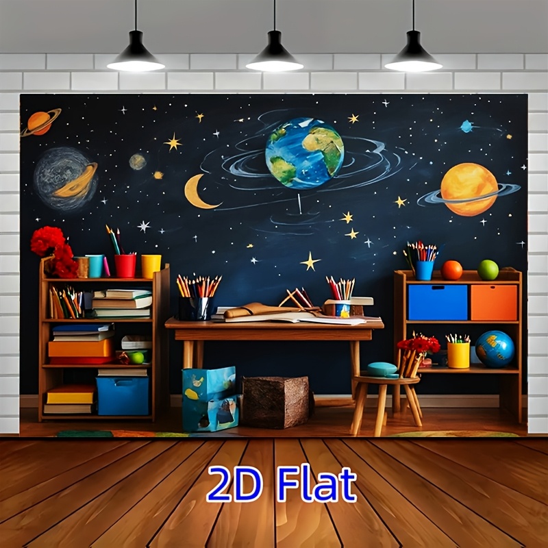 Science Nursery - Astronomie-Klassenzimmer-Wandbild Leinwand-Dekoration für Kinderzimmer Wissenschaftsbildung Wandkunst