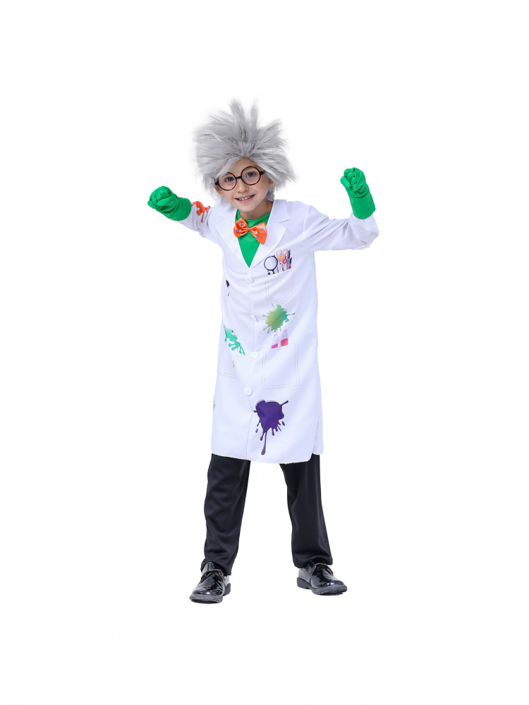 Science Nursery - Halloween Verrückter Wissenschaftler Kostüm Kinder-Performance-Outfit Wissenschaftsexperiment-Kleidung