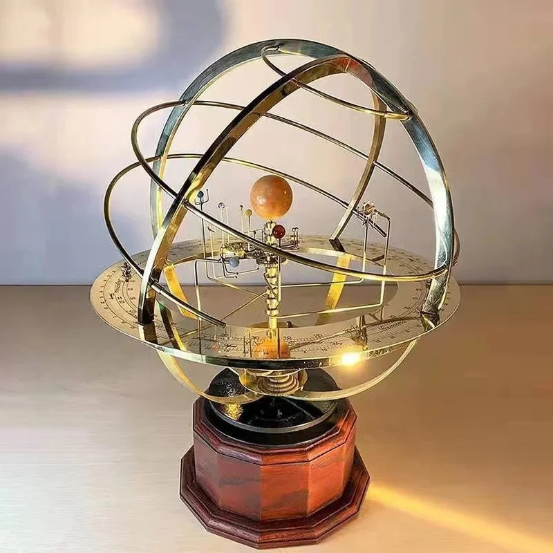 Solar System Orrery - Großes Orrery-Modell des Sonnensystems, mechanisches Metallmodell