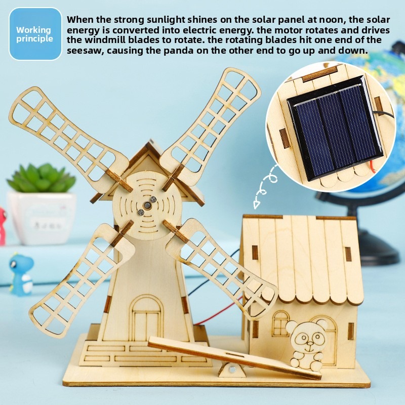 Science Max - Solar-Windmühlenhäuser, handgefertigte DIY-Modellbausätze für Kinder und