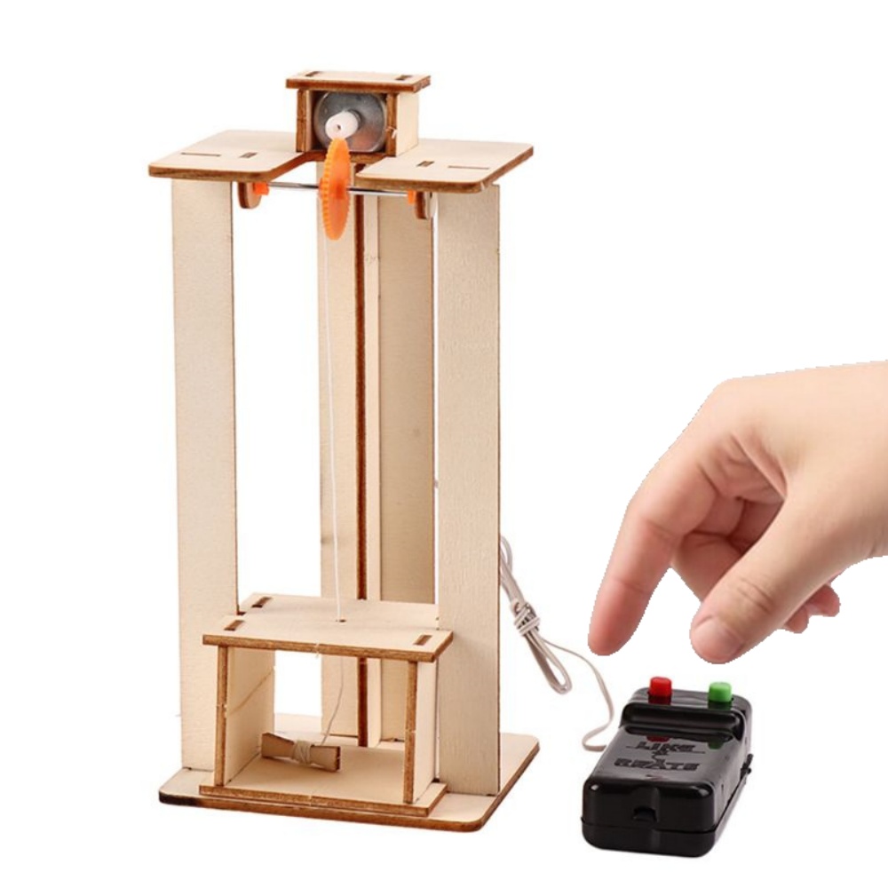 Science Max - DIY Elektrisches Aufzug-Modell Puzzle-Spielzeug Wissenschafts-Experimentier-Set Kreative