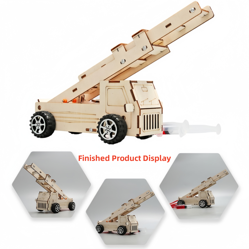Science Diy Model - DIY-Modellbausatz für Holzleiter, Feuerwehrauto für Kinder
