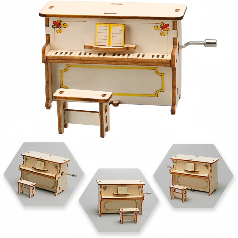 Science Diy Model - DIY Handkurbel-Kinderklavier Lehrreiches Wissenschaftsexperiment-Modell Selbstmontiertes Spielzeug