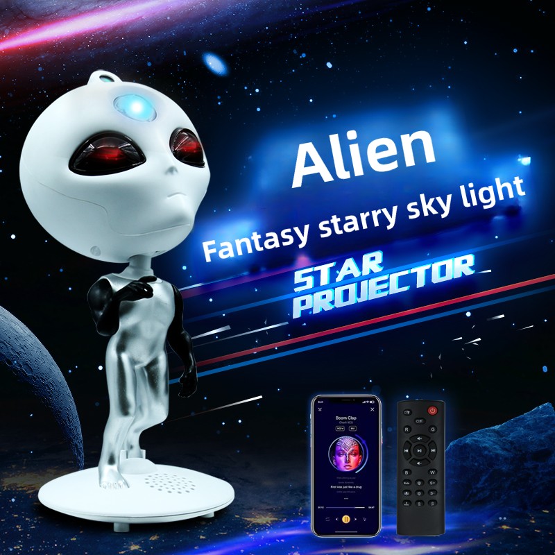 Planetarium Projector Home - Alien Galaxy Star Projektor mit Bluetooth-Lautsprecher,