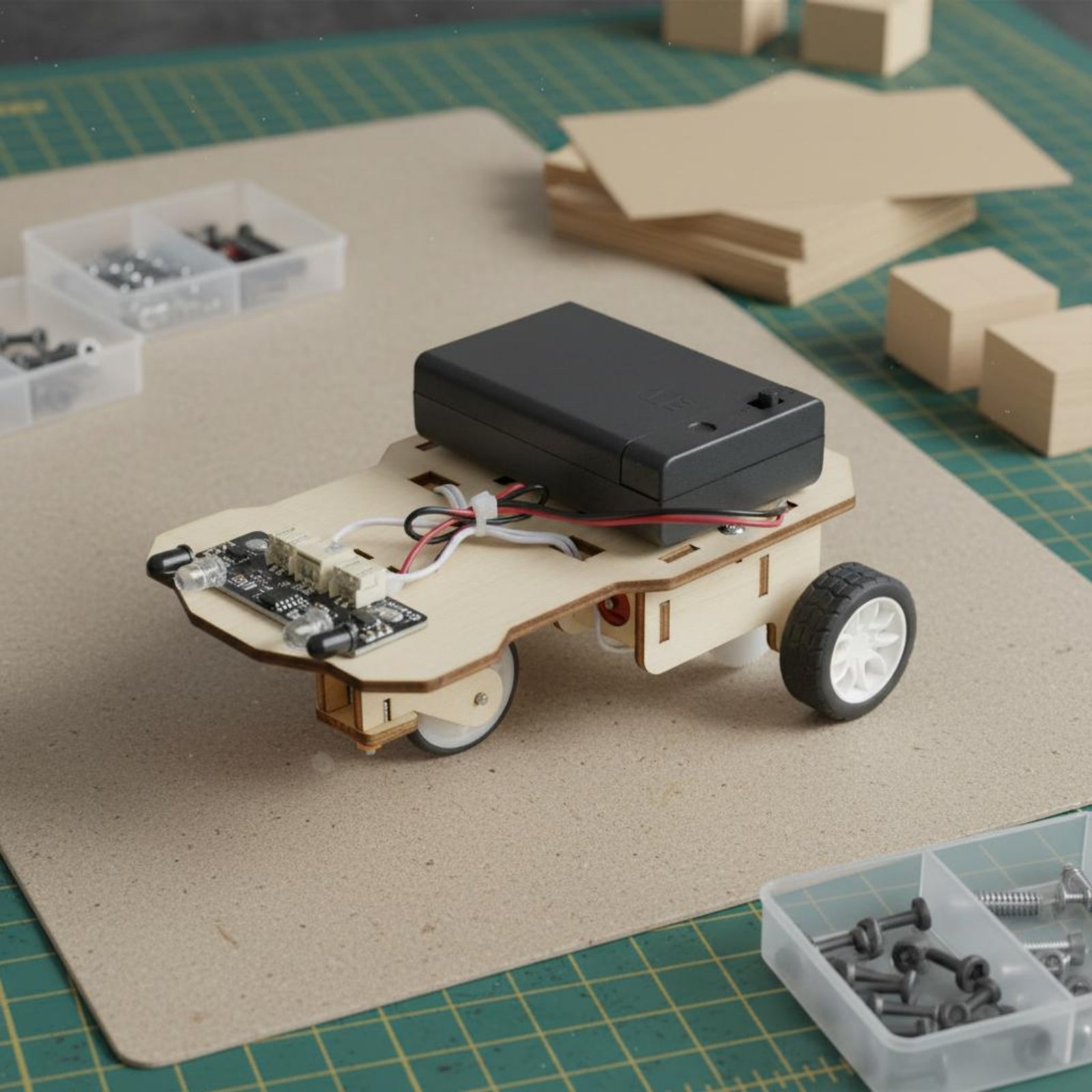 Science Robotics - Holz-Bausatz für Intelligentes Fahrzeug: Wissenschafts- und