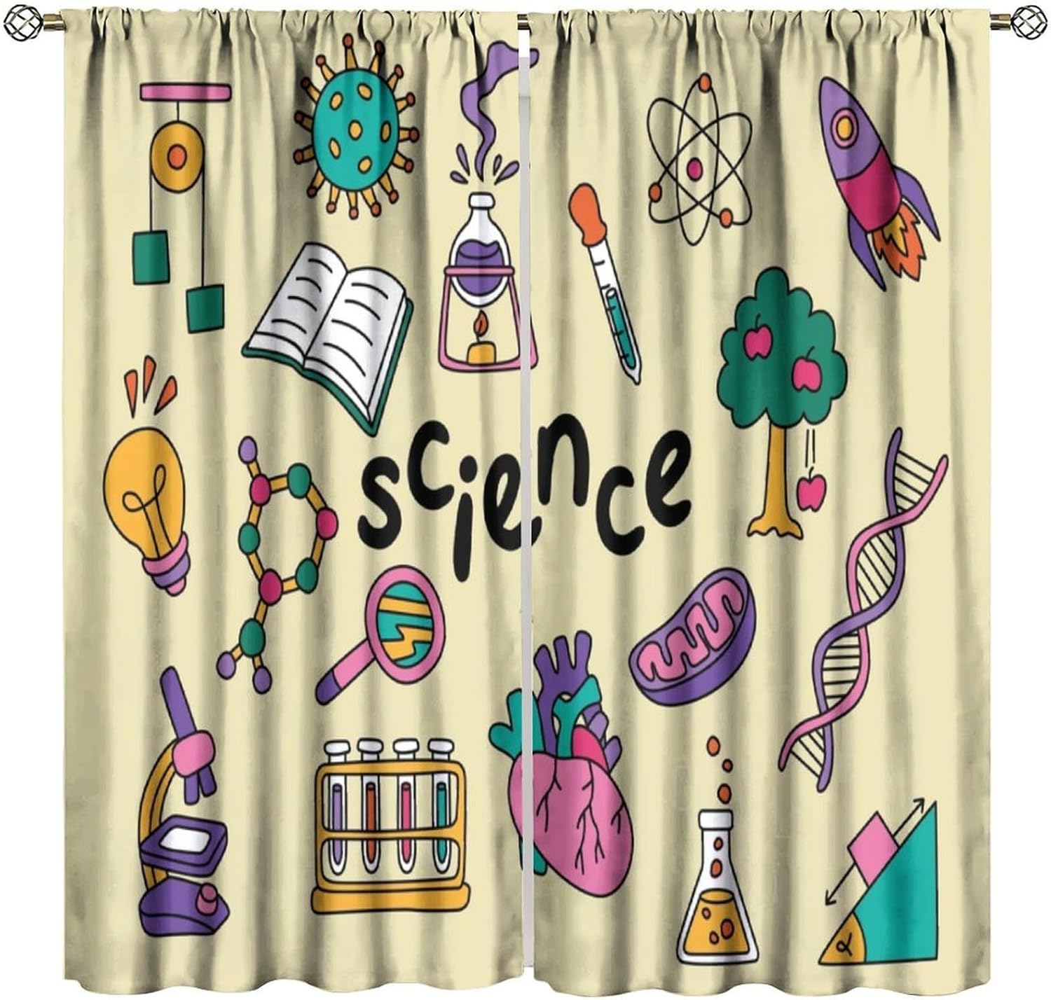 Wissenschaftsthemen-Vorhänge,  – Science Nursery Bewertung und Preis